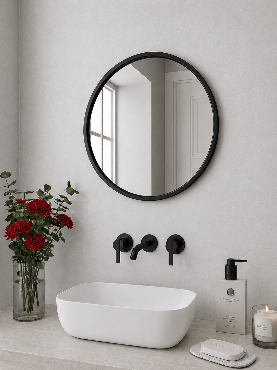 White Concrete Matt 1 Metre Shower Panel - Image 2