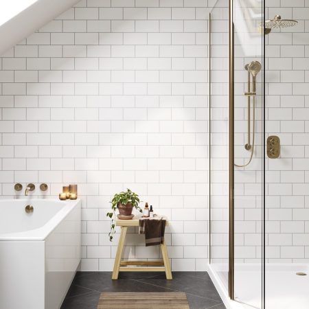 Multipanel Alpine White Metro Tile Shower Panel